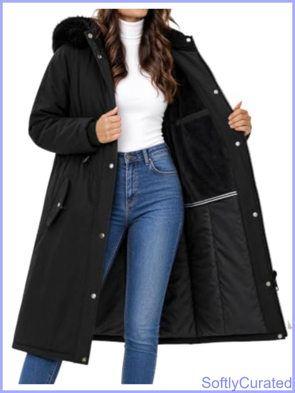 Women's Long Puffer Parka Fleece Lined Hooded Winter Coat